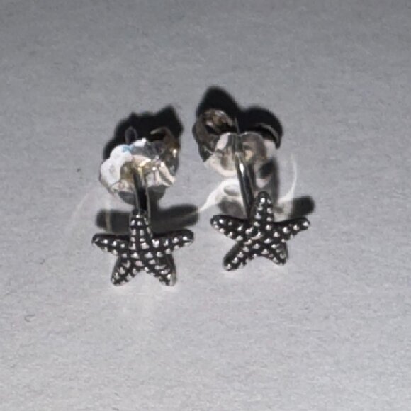 Sterling Silver Starfish Post Earrings - Picture 1 of 11